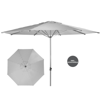 Doppler Marktschirm Alu Expert Teleskop 400cm Gastro Hellgrau + Schutzhülle